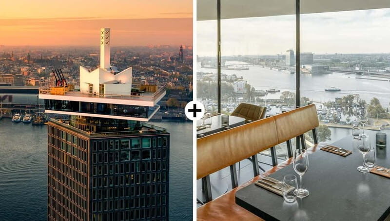 Amsterdam: A'DAM Lookout with Revolving Restaurant Moon - A’DAM Tower and the IJ River: why this location works