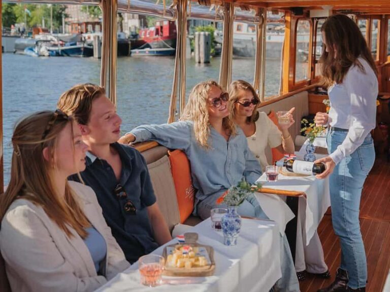 Amsterdam: Classic Saloon Boat Cruise with Cheese & Wine - Cheese & wine: what the unlimited option really adds