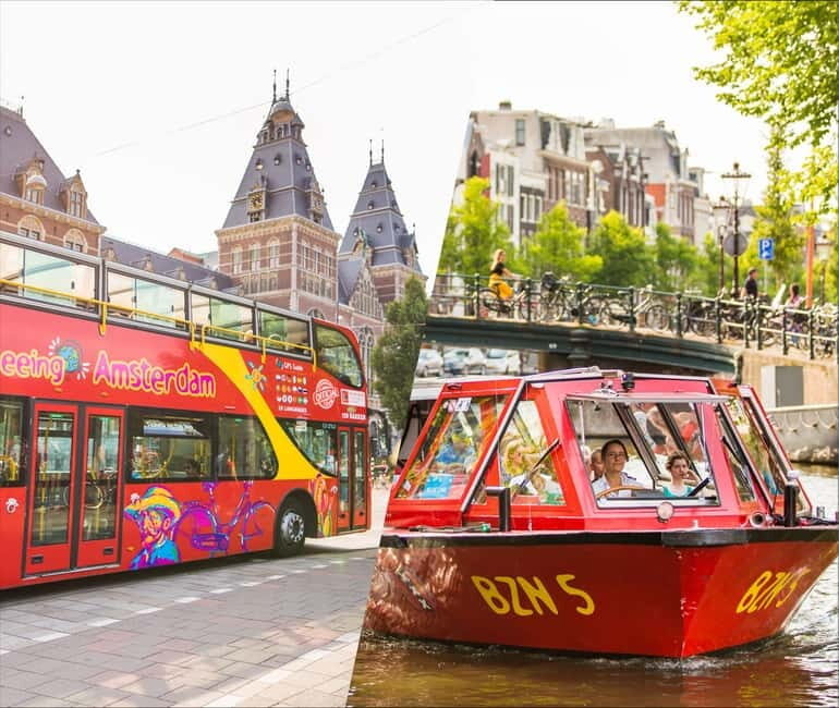 Amsterdam: Hop-On Hop-Off Bus and Boat options - Canal cruise: UNESCO canals plus three famous streets of water