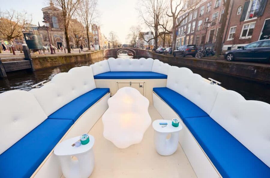 Amsterdam: Smoke & Cruise on covered Cannabis Boat With Bar - Key things to know before you go