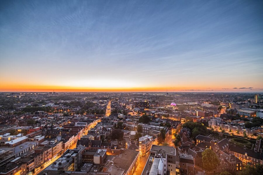 Groningen: Climb the Martinitower - Gallery level at 39 metres: stepping outside for the height check