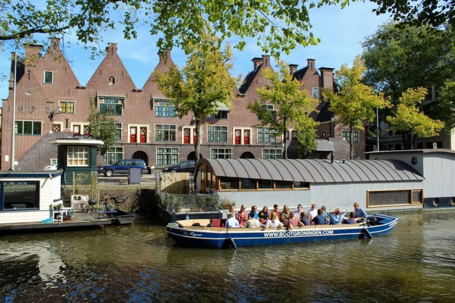 Groningen: Open Boat City Canal Cruise - The route in real time: Westerhaven, warehouses, churches, and the Martinitoren