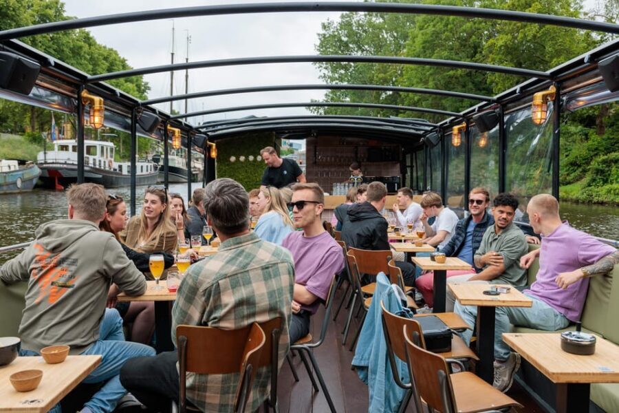 Groningen: Terrace Boat Experience with a Cozy Bar - Entering The Boat Scene by Groningen Centraal