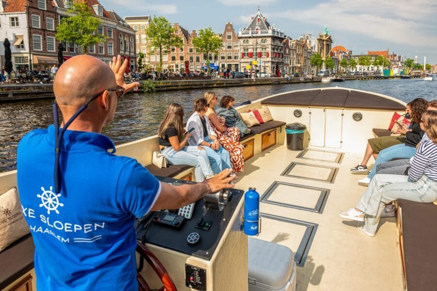 Haarlem: Guided Highlights Canal Cruise on Open Boat - De Adriaan (1779) is the best way to begin your Haarlem cruise