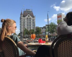 Rotterdam: De Rotterdam, Cube Houses, Watertaxi and Markthal - The Erasmus Bridge water taxi: your quickest photo upgrade